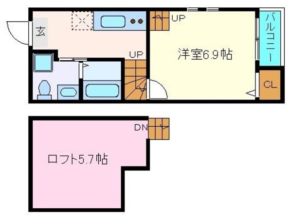 愛宕橋駅 徒歩5分 2階の物件間取画像